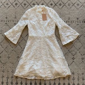 ASOS White Lace Long Sleeve Dress